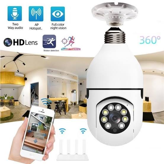 360° Wireless Wi-Fi Panoramic Bulb Camera CCTV With Night Vision