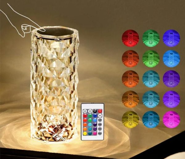 Crystal Lamp 16 Colors | Rechargeable | Remote Control